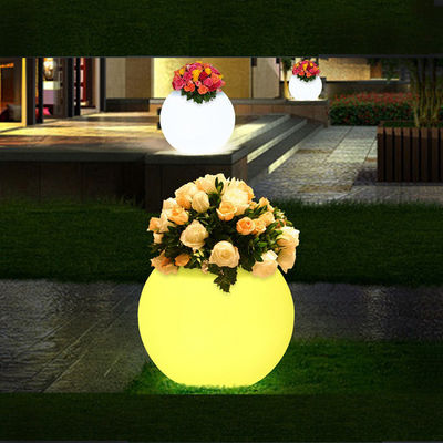 Planteur de fleurs en plastique rechargeable à LED Finition glacée