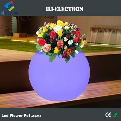 Planteur de fleurs en plastique rechargeable à LED Finition glacée