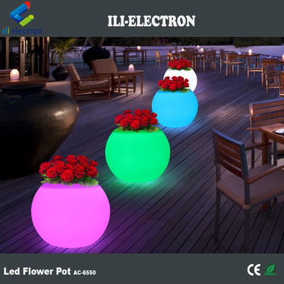 Planteur de fleurs en plastique rechargeable à LED Finition glacée