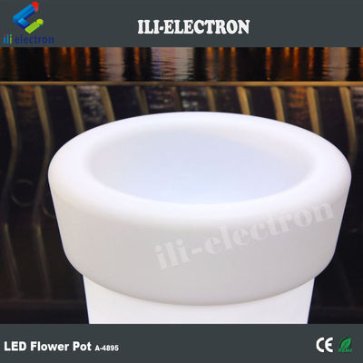 Bouteille de fleurs en plastique haute, ronde, éclairée à LED