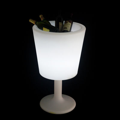 commande sans fil éclairant le seau de glace en plastique avec support pour intérieur et extérieur