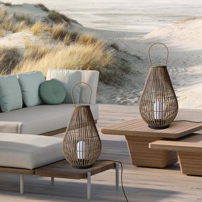 Lumières extérieures de paysage Lumière tissée de rotin Pendentif rechargeable
