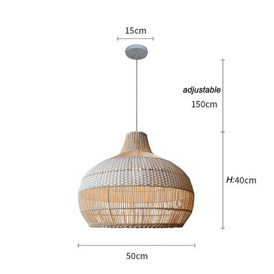 Lampe suspendue en bambou, lampe de plafond en osier pour la décoration intérieure