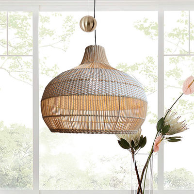 Lampe suspendue en bambou, lampe de plafond en osier pour la décoration intérieure