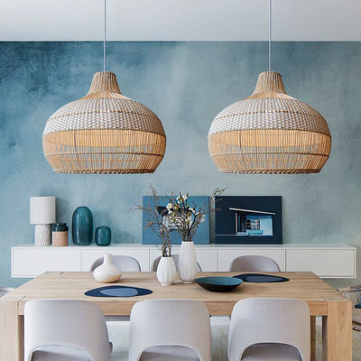 Lampe suspendue en bambou, lampe de plafond en osier pour la décoration intérieure
