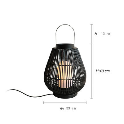IP44 Lampes de jardin en rotin étanches pour les sols extérieurs