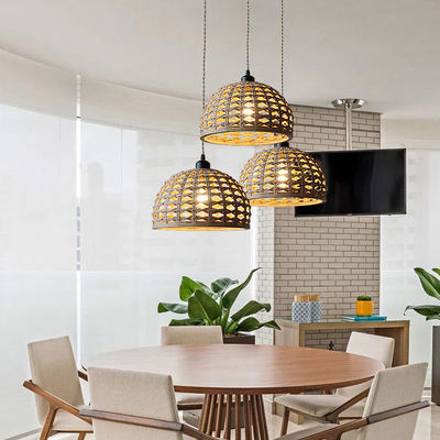 Lumière à l'ombre en bambou créatif pour salle à manger intérieure