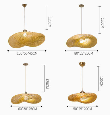 Lampes suspendues Lampes de plafond LED en bambou Lampes de plafond en rotin Pendant Light