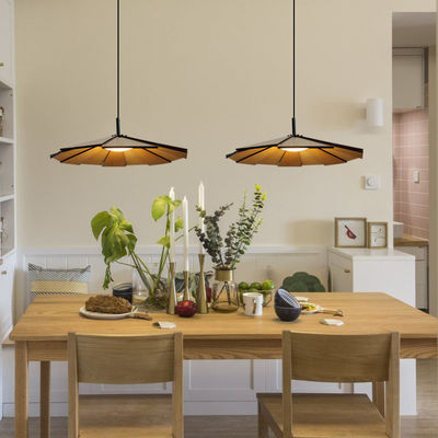 Bonne qualité pendant mur intérieur bambou bois chambre à coucher lampe en rotin ombre lampes artisanales