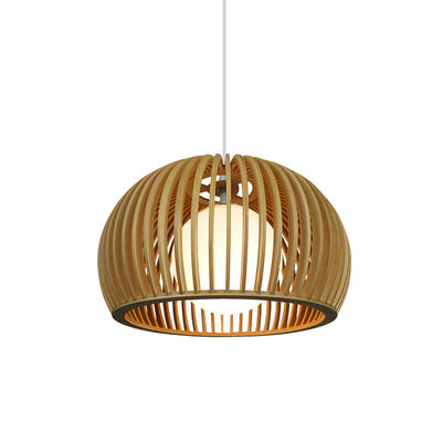Chandelier en bois massif moderne, pendentif en rotin lumière pour le salon du restaurant