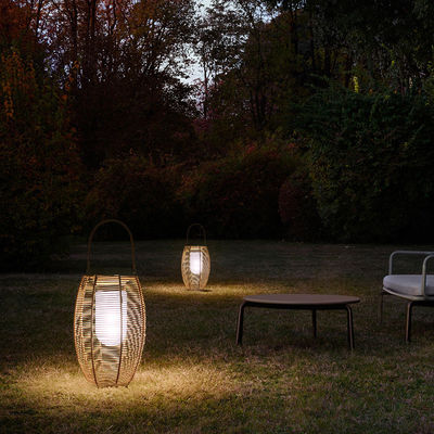 IP65 lampes solaires tissées en rotin, 3500K lampe de jardin en rotin alimentée par l' énergie solaire
