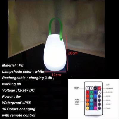 2700K CCT lampe LED plastique portable rechargeable pour restaurant