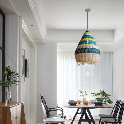 Lumière suspendue tissée en bambou pour l'éclairage intérieur