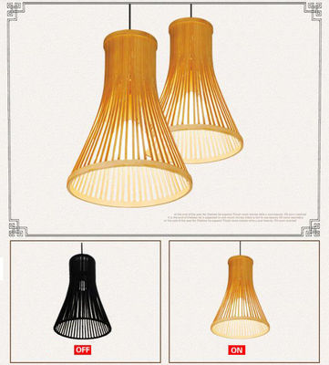 Lampe à pendentif en rotin personnalisée, lampe en bambou Nordique tissée pour l' éclairage intérieur