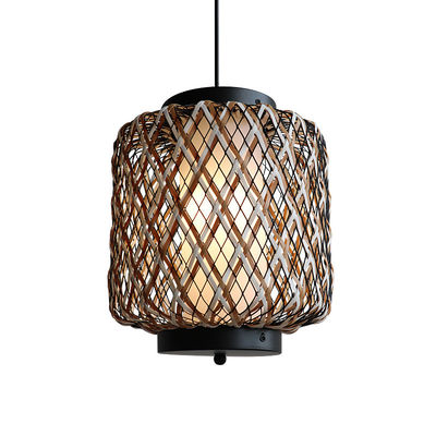 Lumière de pendentif en rotin décoratif, petit lustre en rotin résistant à l' eau