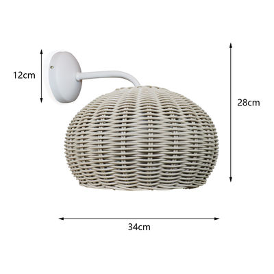 220V lampe de mur en rotin ombrage à la main tricotage étanche pour l' extérieur