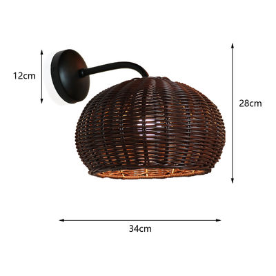 220V lampe de mur en rotin ombrage à la main tricotage étanche pour l' extérieur
