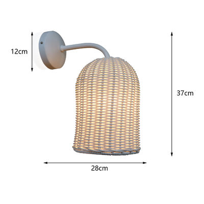 220V lampe de mur en rotin ombrage à la main tricotage étanche pour l' extérieur