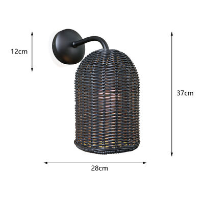 220V lampe de mur en rotin ombrage à la main tricotage étanche pour l' extérieur