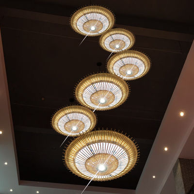OEM pendentif de bambou rotin forme de parapluie légère pour la décoration de la maison
