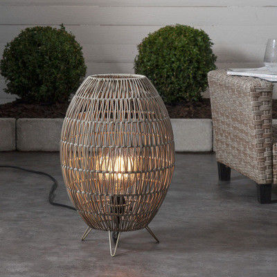 Ip44 LED Rattan lampe de sol pour piscine de jardin
