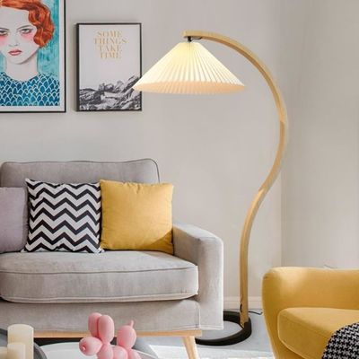 Lampe à poser en rotin plissé créatif pour chambre à coucher salon