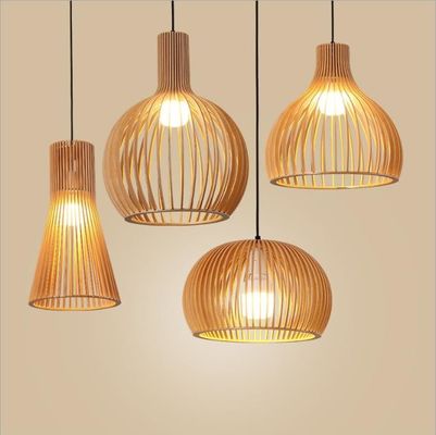 Cage d'oiseau pendentif de rotin lustre 3500K chaud blanc pour le bar du restaurant