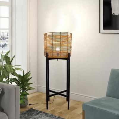 Lampes de sol en rotin à 4 pattes pour l'atmosphère du salon