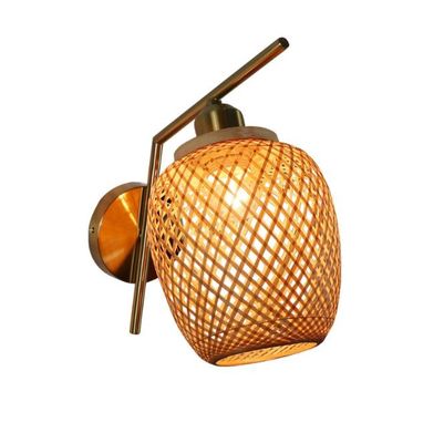 lampe murale de luxe en bambou tissé - lampe de couloir en bambou - lampe suspendue en bambou en rotin