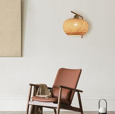 lampe murale de luxe en bambou tissé - lampe de couloir en bambou - lampe suspendue en bambou en rotin
