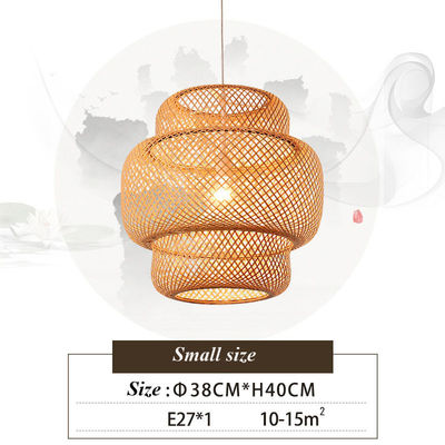 3500K Ronde Bambou Tissage LED Pendant Lumière, Ronde Rattan Lumière OEM ODM