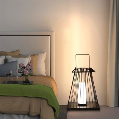 Lumière de plancher en rotin créatif E27 Base pour jardin extérieur