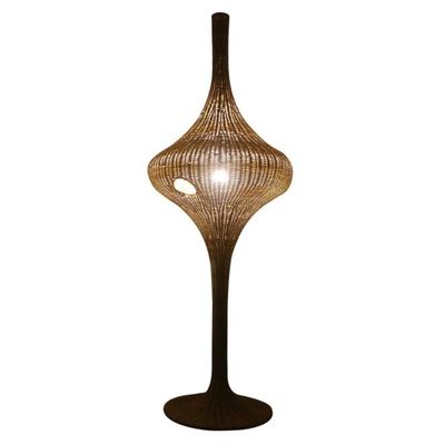 Lampe de sol en rotin moderne E27 Base pour le salon Hôtel