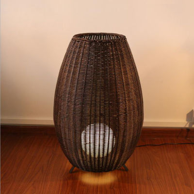 Lampe de sol en rotin de luxe sur mesure, Lumière de sol en wicker créative pour intérieur
