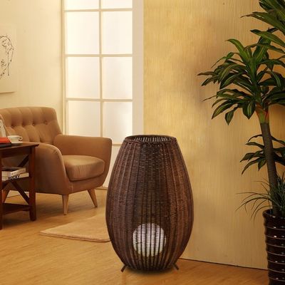 Lampe de sol en rotin de luxe sur mesure, Lumière de sol en wicker créative pour intérieur
