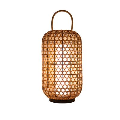 Lampe de sol en rotin étanche, lampe de terrasse en coton pour balcon extérieur