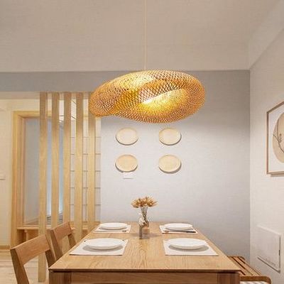 Lumière pendant en bambou rotin pour chambre d'intérieur