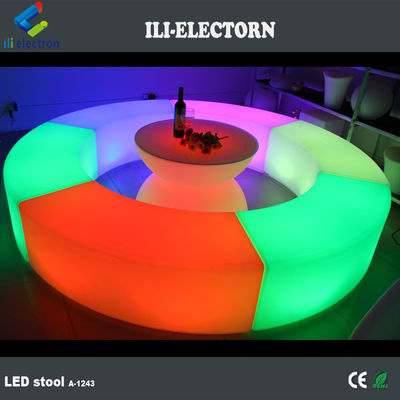 Meubles à LED rechargeables à changement de couleur avec banquette courbe