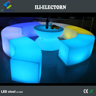 Meubles à LED rechargeables à changement de couleur avec banquette courbe