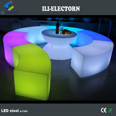 Meubles à LED rechargeables à changement de couleur avec banquette courbe
