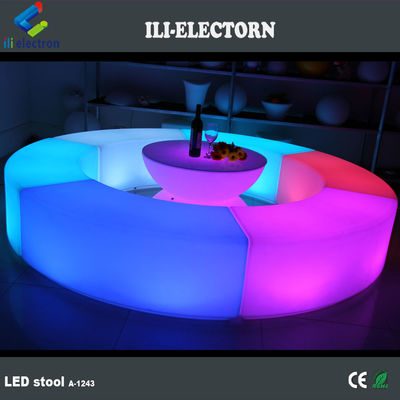 Meubles à LED rechargeables à changement de couleur avec banquette courbe