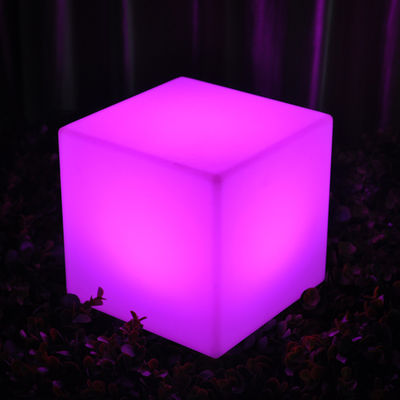 Multi-couleur LED éclairé cube tabouret 40 cm télécommande rechargeable