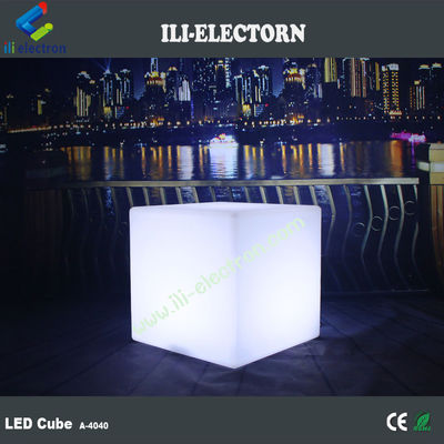 Multi-couleur LED éclairé cube tabouret 40 cm télécommande rechargeable
