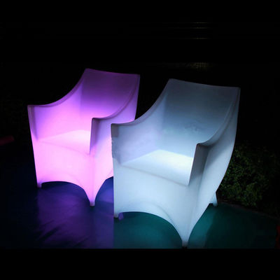 Chaise de meuble en PE en plastique à LED éclairée en RGB avec batterie au lithium rechargeable