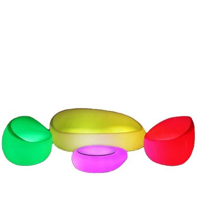 étanche à l'eau, changeant de couleur en plastique, ensemble de chaises de table à thé