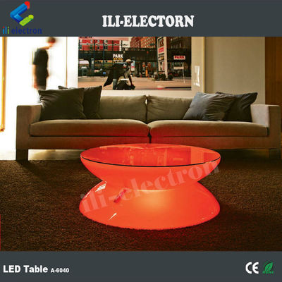 Table ronde en plastique à LED avec éclairage à distance RGB