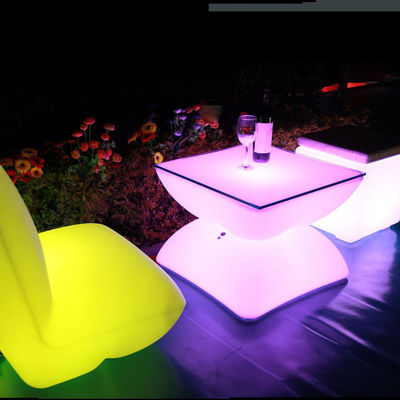 Meubles à LED en PE en plastique, tables de cocktails à LED 16 Couleur changeante