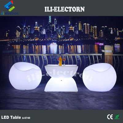 Meubles à LED en PE en plastique, tables de cocktails à LED 16 Couleur changeante