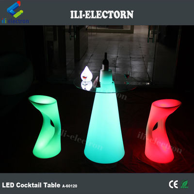 Table à LED en plastique de forme conique table à cocktail lumineuse