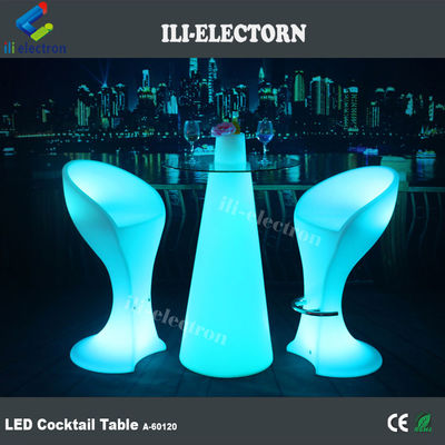 Table à LED en plastique de forme conique table à cocktail lumineuse